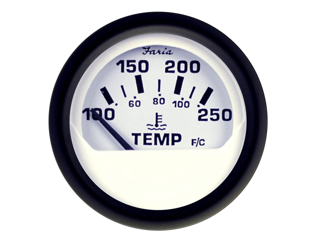 Faria Beede Instruments White 2" Water Temperature Gauge 100-250F Euro 12904