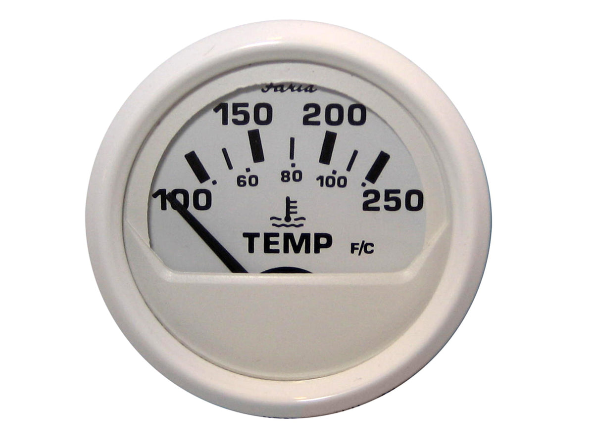Faria Beede Instruments White 2" Water Temperature Gauge 100-250F Dress 13110