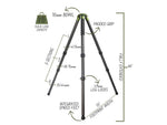 FatBoy Tripods Traverse Tripod 3 O Green OD Green/ Gunmetal Gray FBTTraverse3