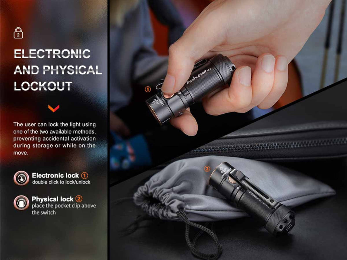 Fenix Lighting E18R V2.0 Lithium Ion 1200 Lumens Luminus SST40 LED Flashlight Black