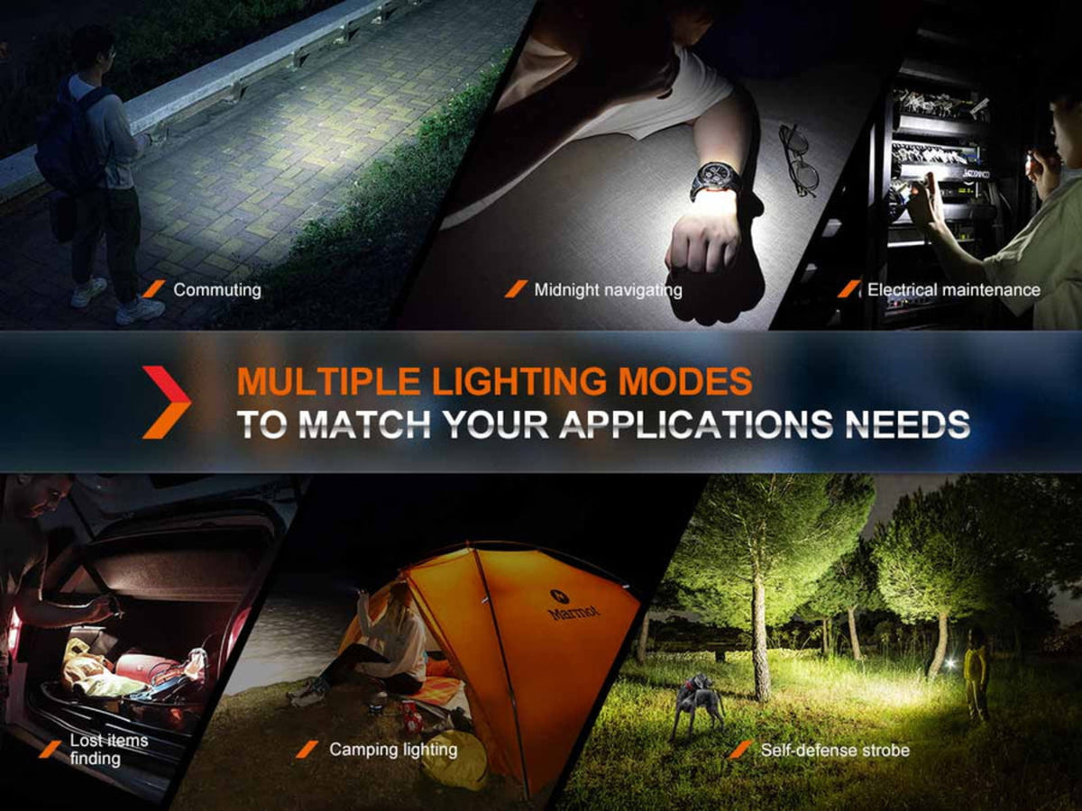 Fenix Lighting E18R V2.0 Lithium Ion 1200 Lumens Luminus SST40 LED Flashlight Black
