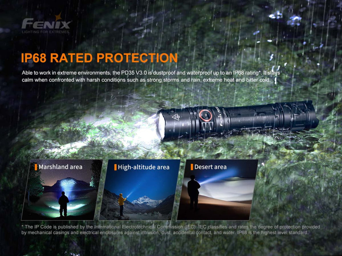 Fenix PD35 V3.0 Rechargeable 1700 Lumens LED Flashlight Black
