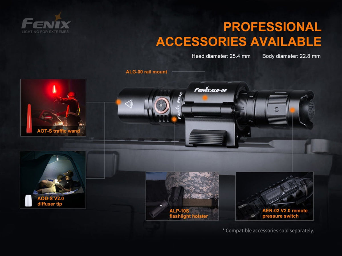 Fenix PD35 V3.0 Rechargeable 1700 Lumens LED Flashlight Black