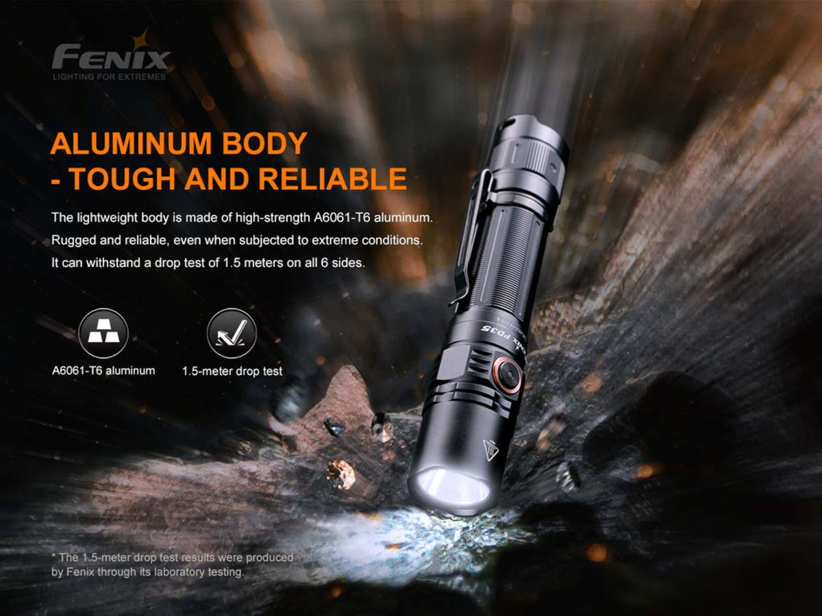 Fenix PD35 V3.0 Rechargeable 1700 Lumens LED Flashlight Black