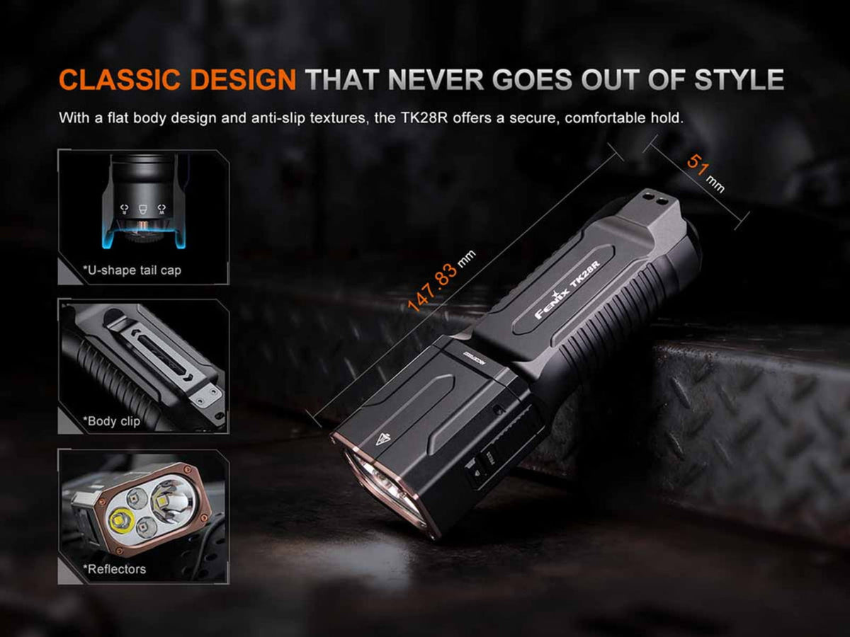 Fenix TK28R 18650 6500 Lumens LED Flashlight Black TK28RLSBK