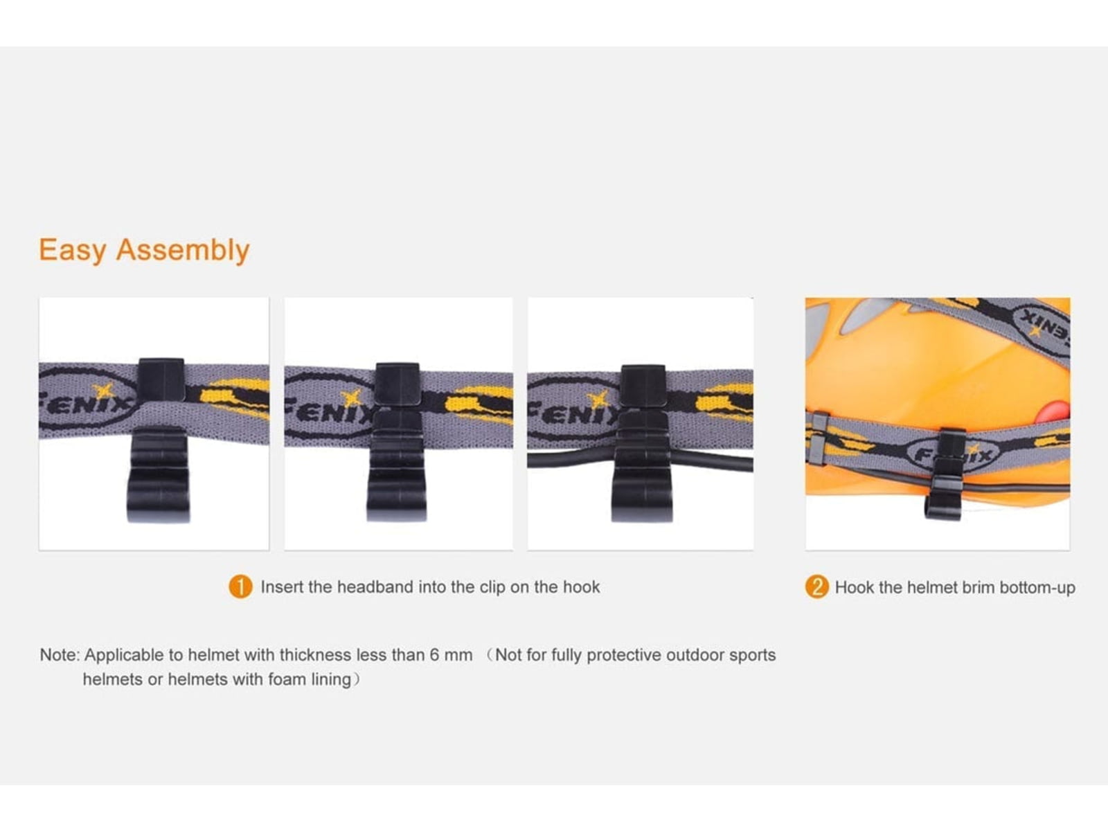 Fenix Lighting ALD-02 Helmet Headlamp Hooks Black
