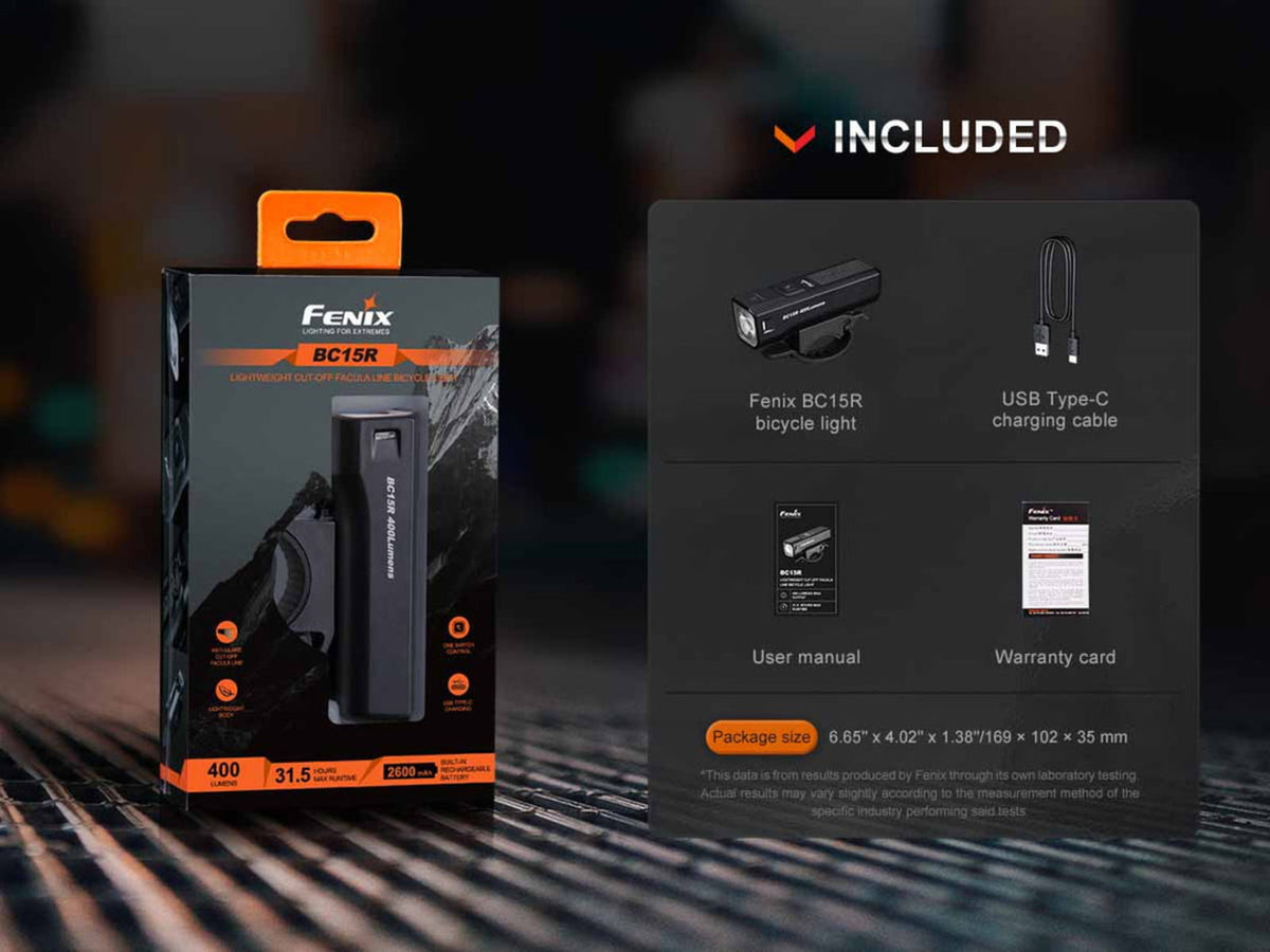 Fenix Lighting BC15R Lithium Ion 400 Lumens Bike Lights Black