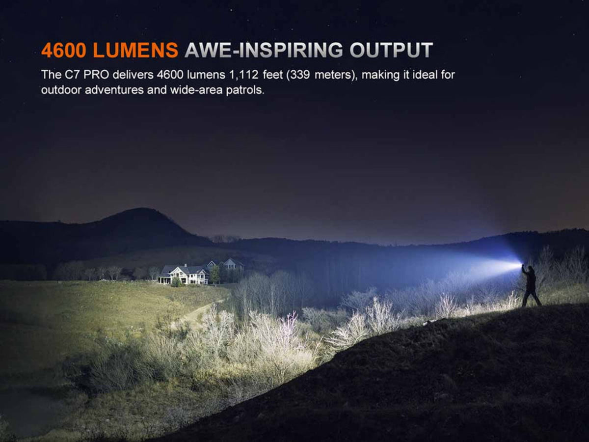 Fenix C7 Pro Lithium Ion 4600 Lumens LED Flashlight Black C7PROBK