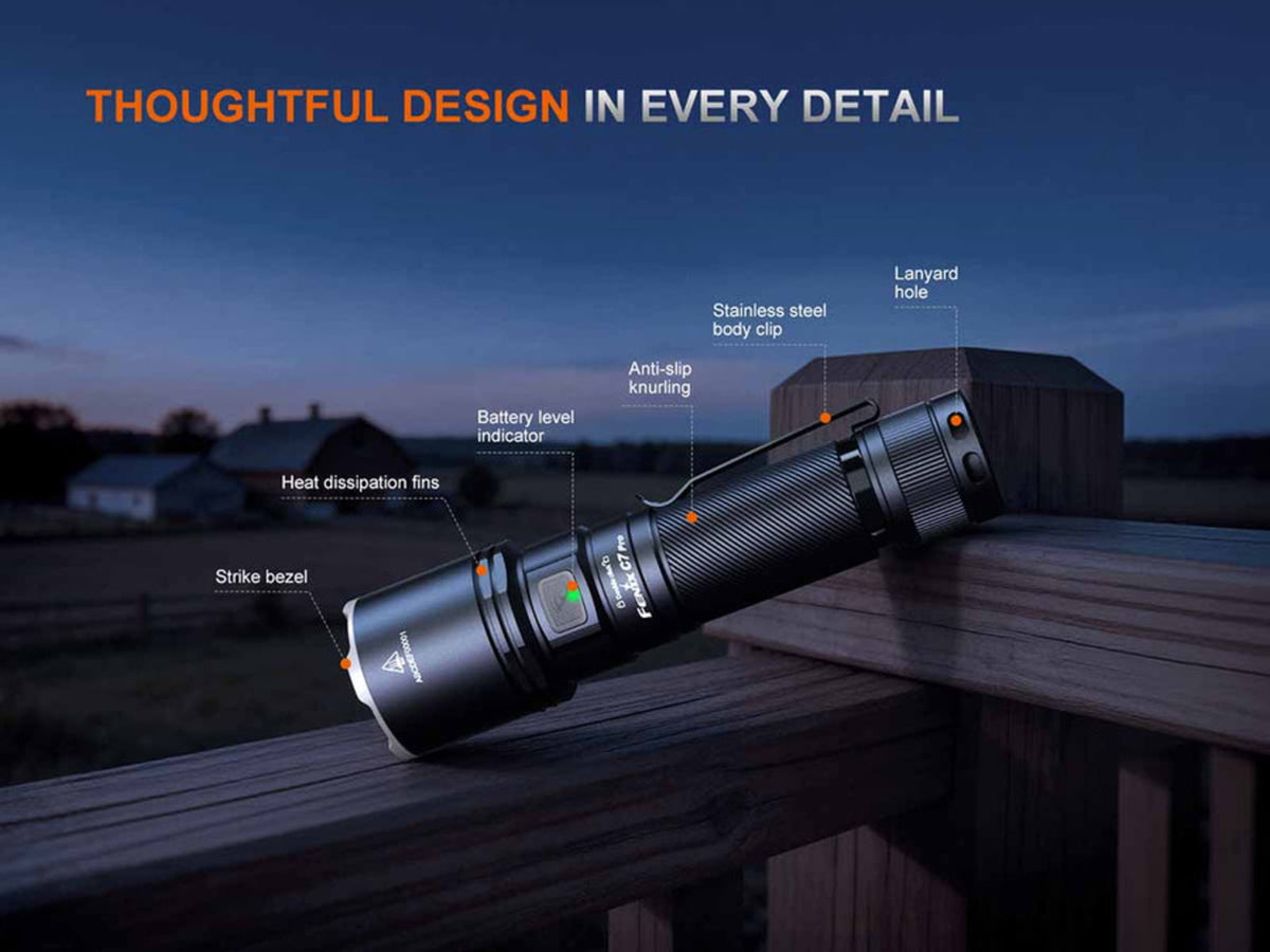 Fenix C7 Pro Lithium Ion 4600 Lumens LED Flashlight Black C7PROBK