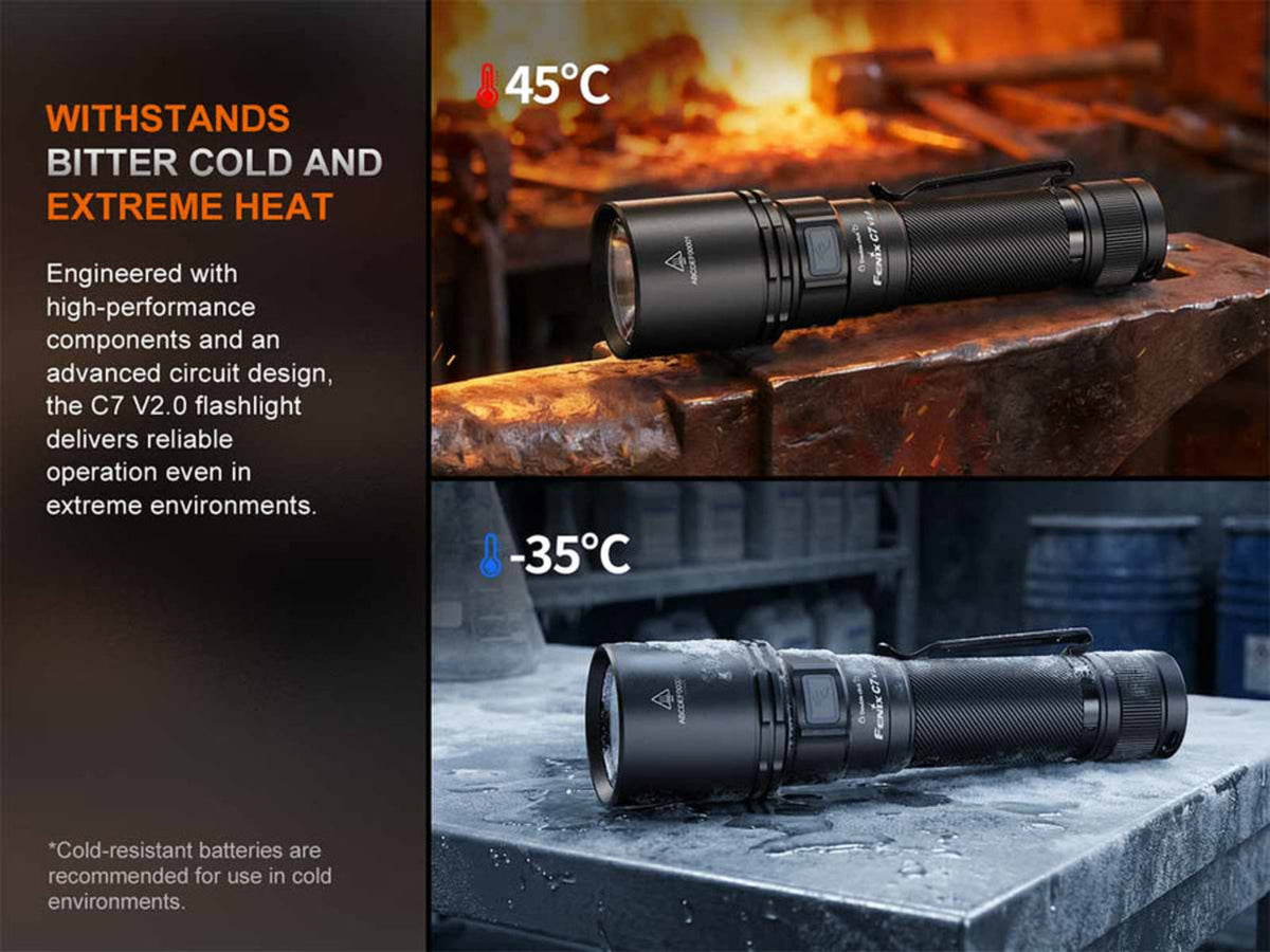 Fenix Lighting C7 V2.0 Lithium Ion 3300 Lumens LED Flashlight Black