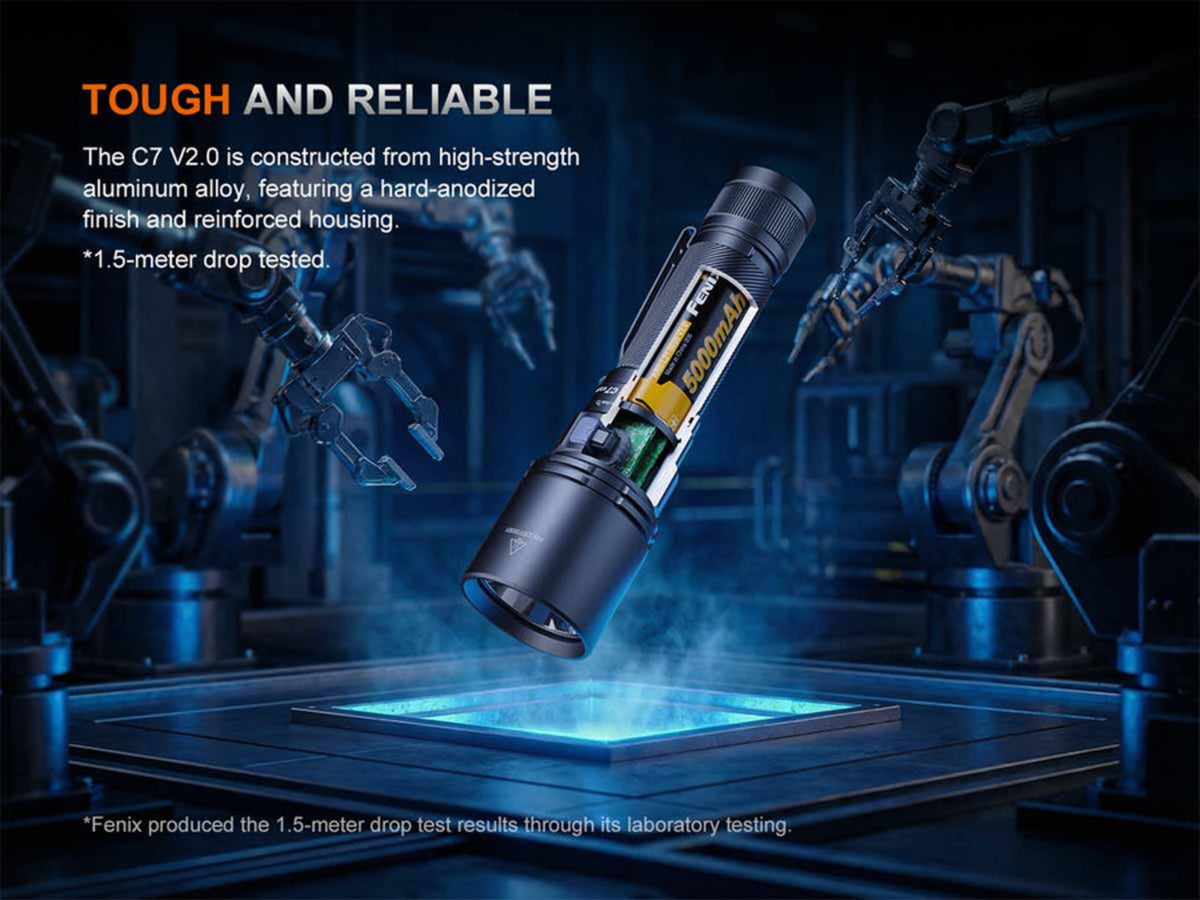 Fenix Lighting C7 V2.0 Lithium Ion 3300 Lumens LED Flashlight Black