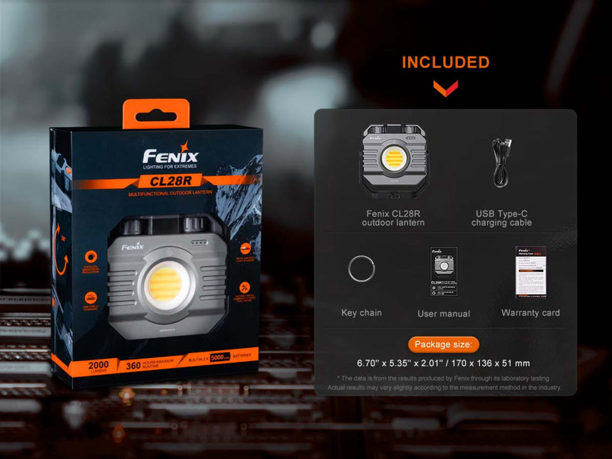 Fenix Lighting CL28R Lithium Ion 2000 Lumens Lanterns Gray CL28RXGY