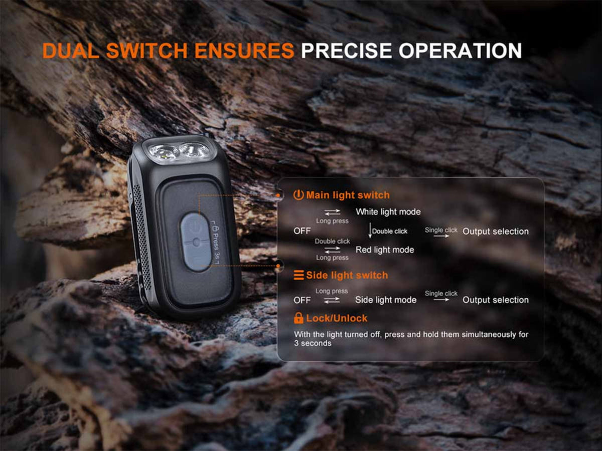 Fenix Lighting E04R Clip On Lithium Ion 300 Lumens LED Flashlight Black