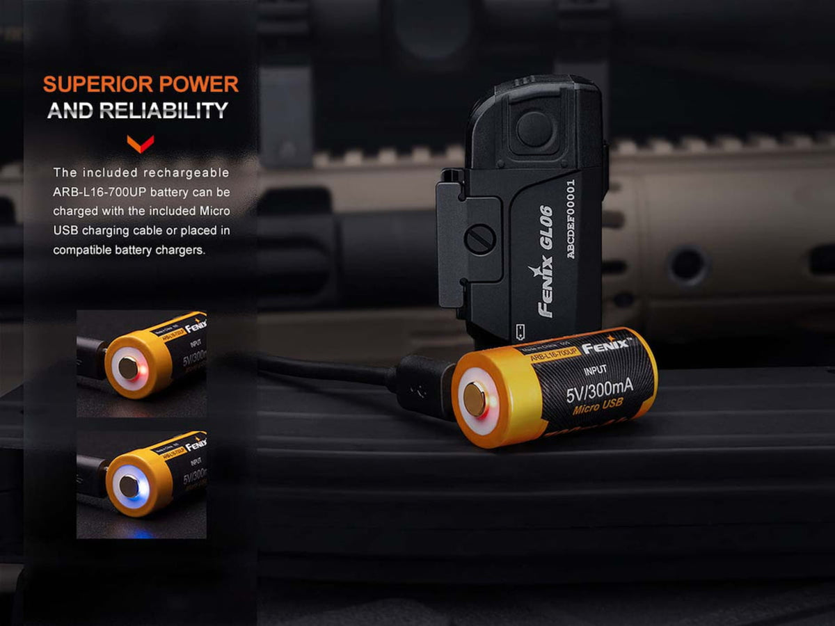 Fenix Lighting GL06-365 Lithium Ion 600 Lumens CREE XPL HI LED Flashlight Black