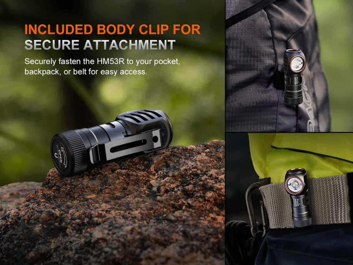 Fenix HM53R Lithium Ion 1200 Lumens LED Headlamp Black HM53RSTBK