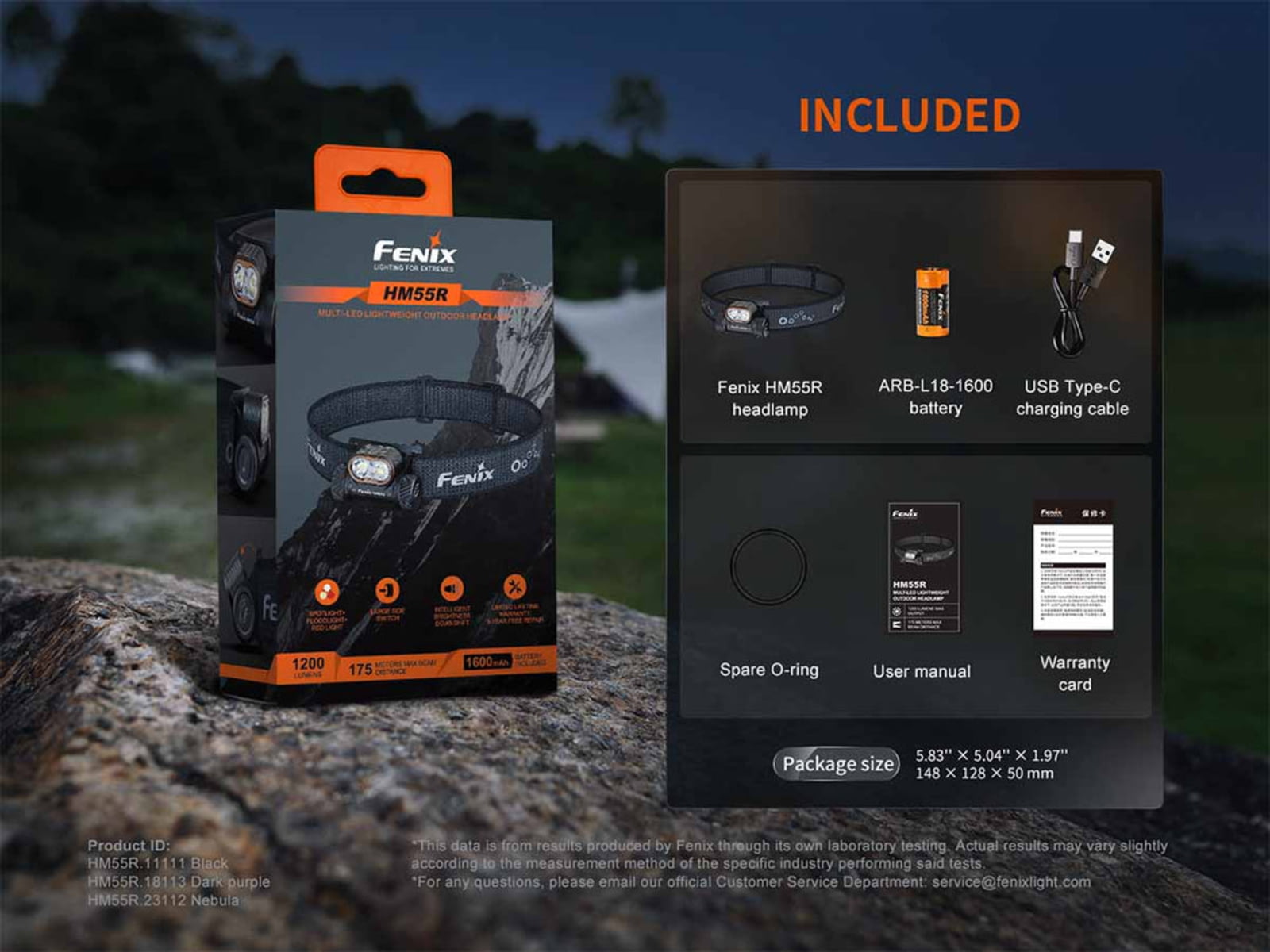 Fenix Lighting HM55R Lithium Ion 1200 Lumens Luminus SST25 LED Luminus SST20V-Ra90 LED 2835 LED Headlamp