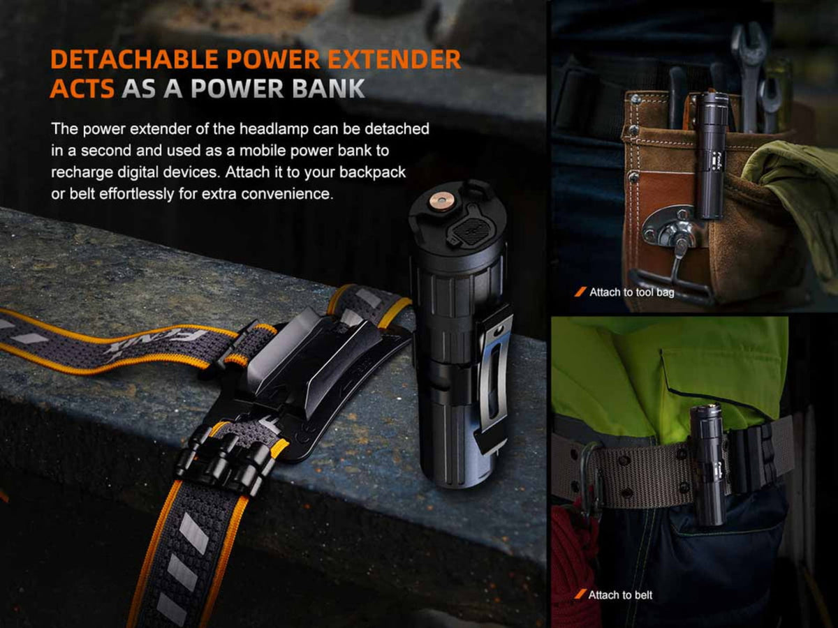 Fenix Lighting HM75R Lithium Ion 1600 Lumens Luminus SST40 LED Luminus SST20 LED OSRAM GR QSSPA1.23 LED Headlamp Black