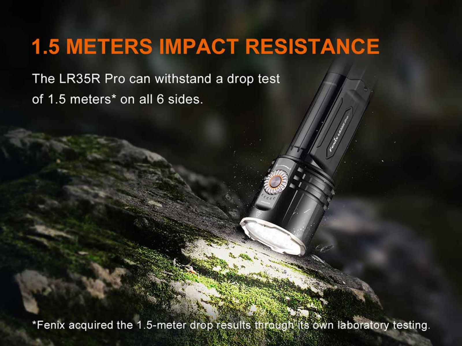 Fenix Lighting LR35R PRO Lithium Ion 10000 Lumens Luminus SFT 25 Luminus SST 25 OSRAM GR QSSPA1.23 SST-10-UV Flashlight Black