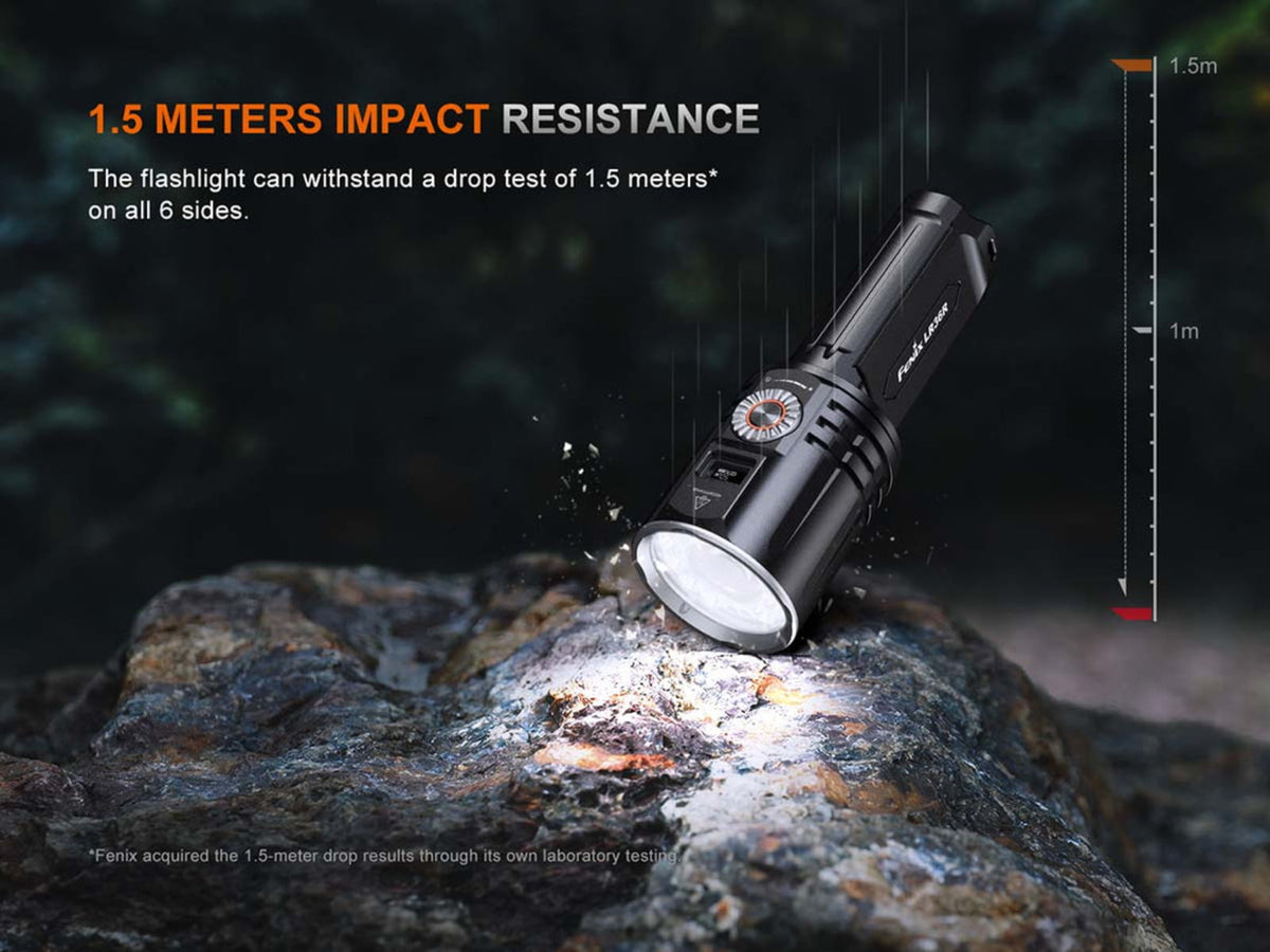 Fenix Lighting LR36R Lithium Ion 10000 Lumens Luminus SST 25 LED CT1-Mini Laser Flashlight Black