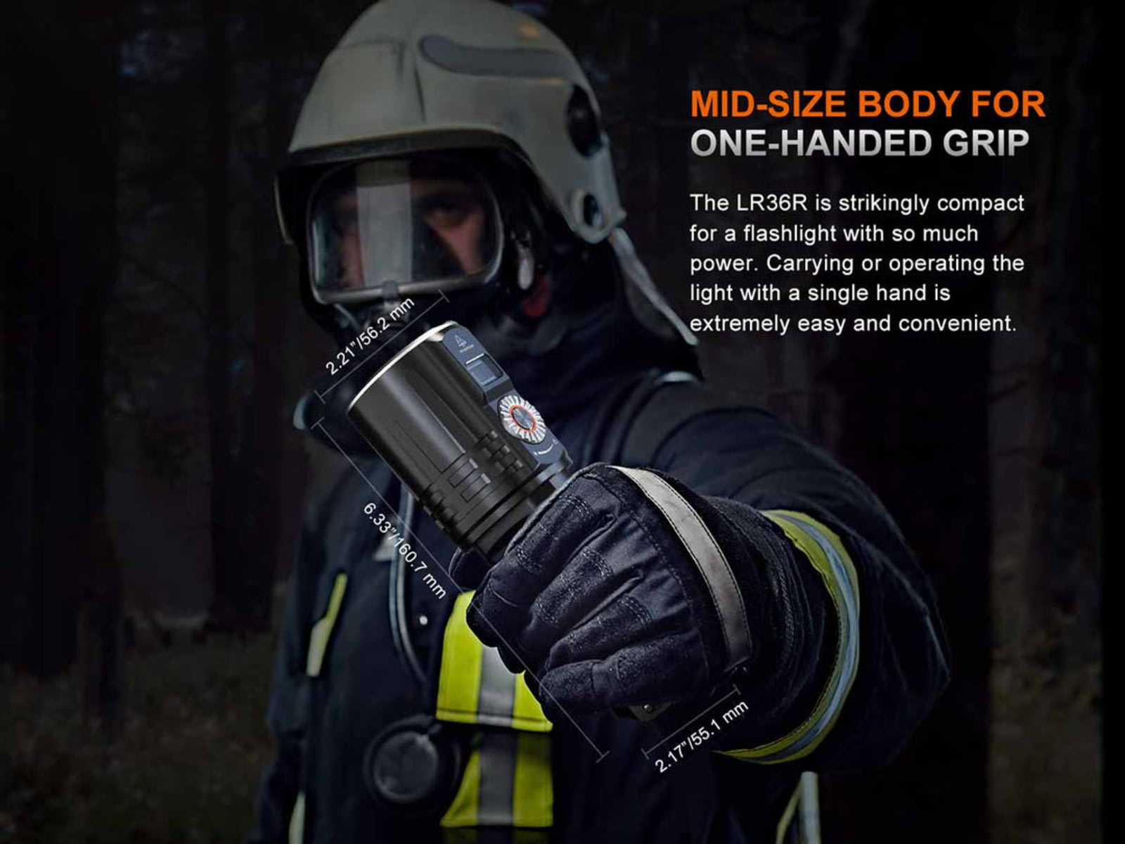 Fenix Lighting LR36R Lithium Ion 10000 Lumens Luminus SST 25 LED CT1-Mini Laser Flashlight Black