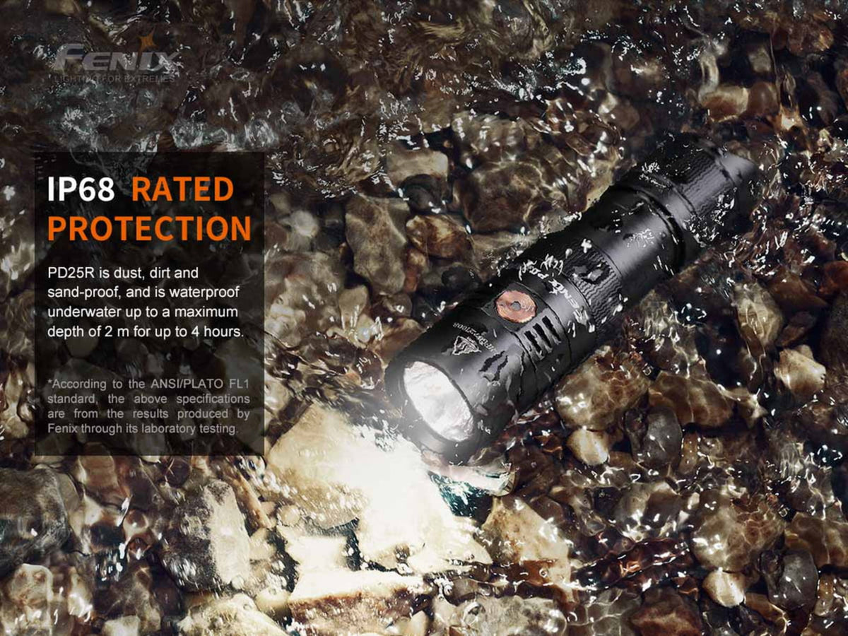 Fenix Lighting PD25R 800 Lumens Luminus SST20 LED Flashlight Black PD25RSTBK