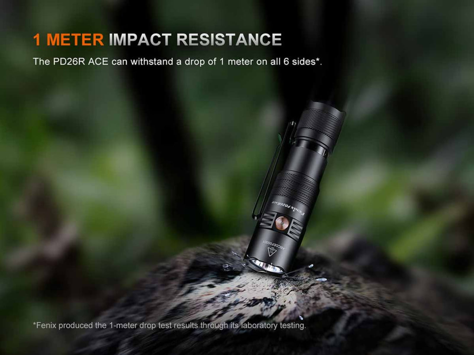 Fenix Lighting PD26R ACE Lithium Ion 1300 Lumens Luminus SFT25R LED Flashlight Black