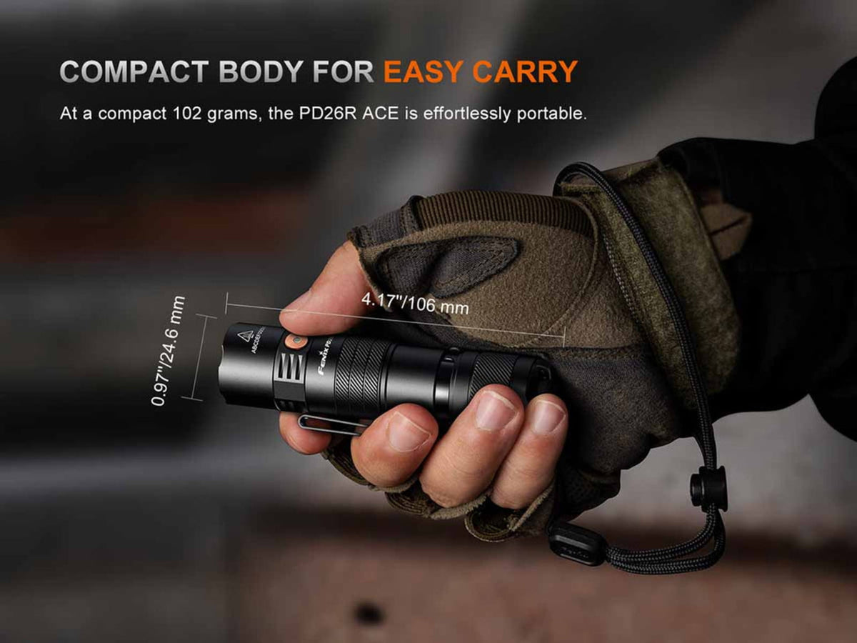 Fenix Lighting PD26R ACE Lithium Ion 1300 Lumens Luminus SFT25R LED Flashlight Black