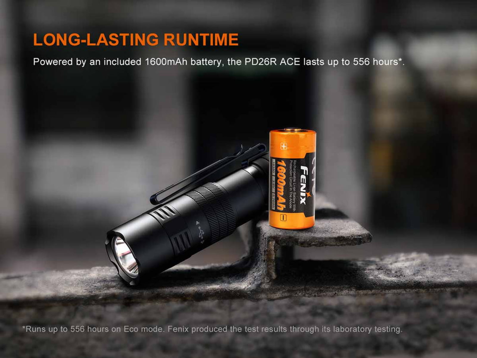 Fenix Lighting PD26R ACE Lithium Ion 1300 Lumens Luminus SFT25R LED Flashlight Black