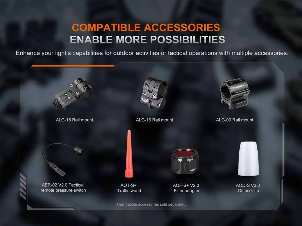 Fenix Lighting PD35R ACE Lithium Ion 2000 Lumens Luminus SFT40 LED Flashlight Black PD35RACBK