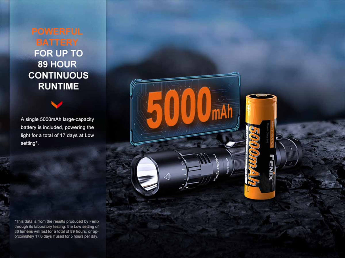 Fenix Lighting PD40R V3.0 Lithium Ion 3000 Lumens Luminus SFT70 LED Flashlight Black