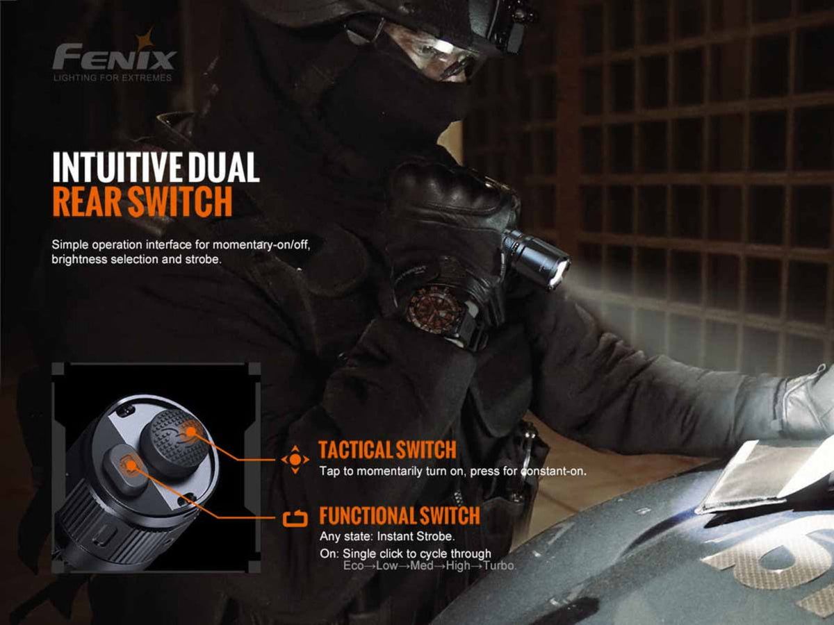 Fenix Lighting TK20R V2.0 Lithium Ion 3000 Lumens Luminus SFT70 LED Flashlight Black