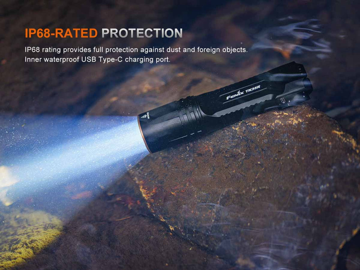 Fenix TK35R Lithium Ion 5800 Lumens Luminus SFT25R LED Luminus SST08 UV LED Flashlight Black TK35RSFBK
