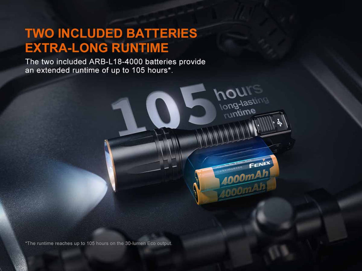 Fenix TK35R Lithium Ion 5800 Lumens Luminus SFT25R LED Luminus SST08 UV LED Flashlight Black TK35RSFBK