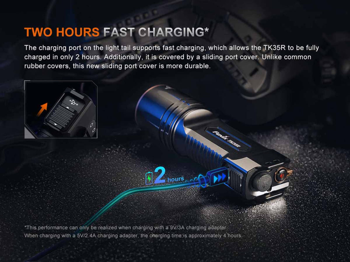 Fenix TK35R Lithium Ion 5800 Lumens Luminus SFT25R LED Luminus SST08 UV LED Flashlight Black TK35RSFBK