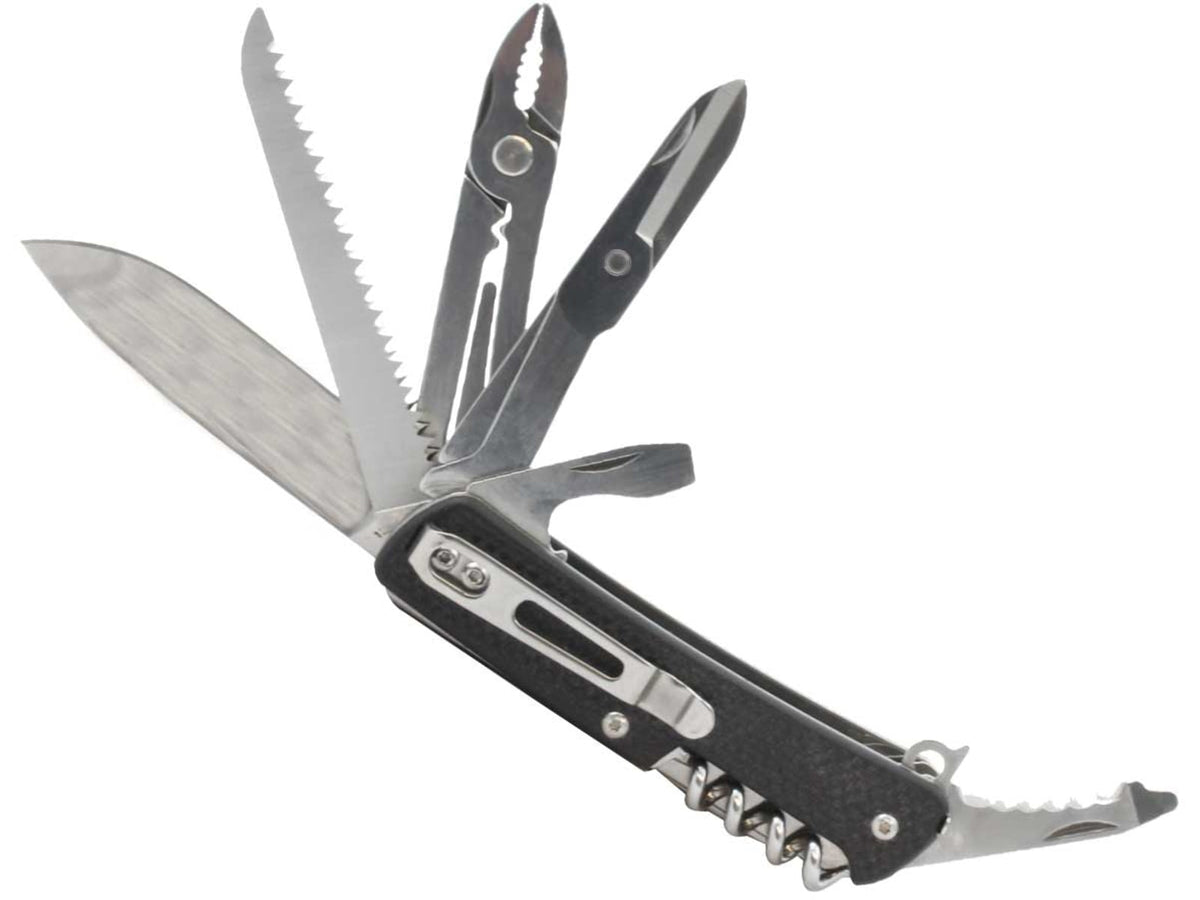 RUIKE M51 Multifunction Knife 2.79in 14C28N Stainless Steel Clip Point Plain Blade Black M51-B