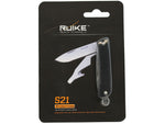 RUIKE S21 Multifunction Knife 2.1in 14C28N Stainless Steel Clip Point Plain Blade Black S21-B