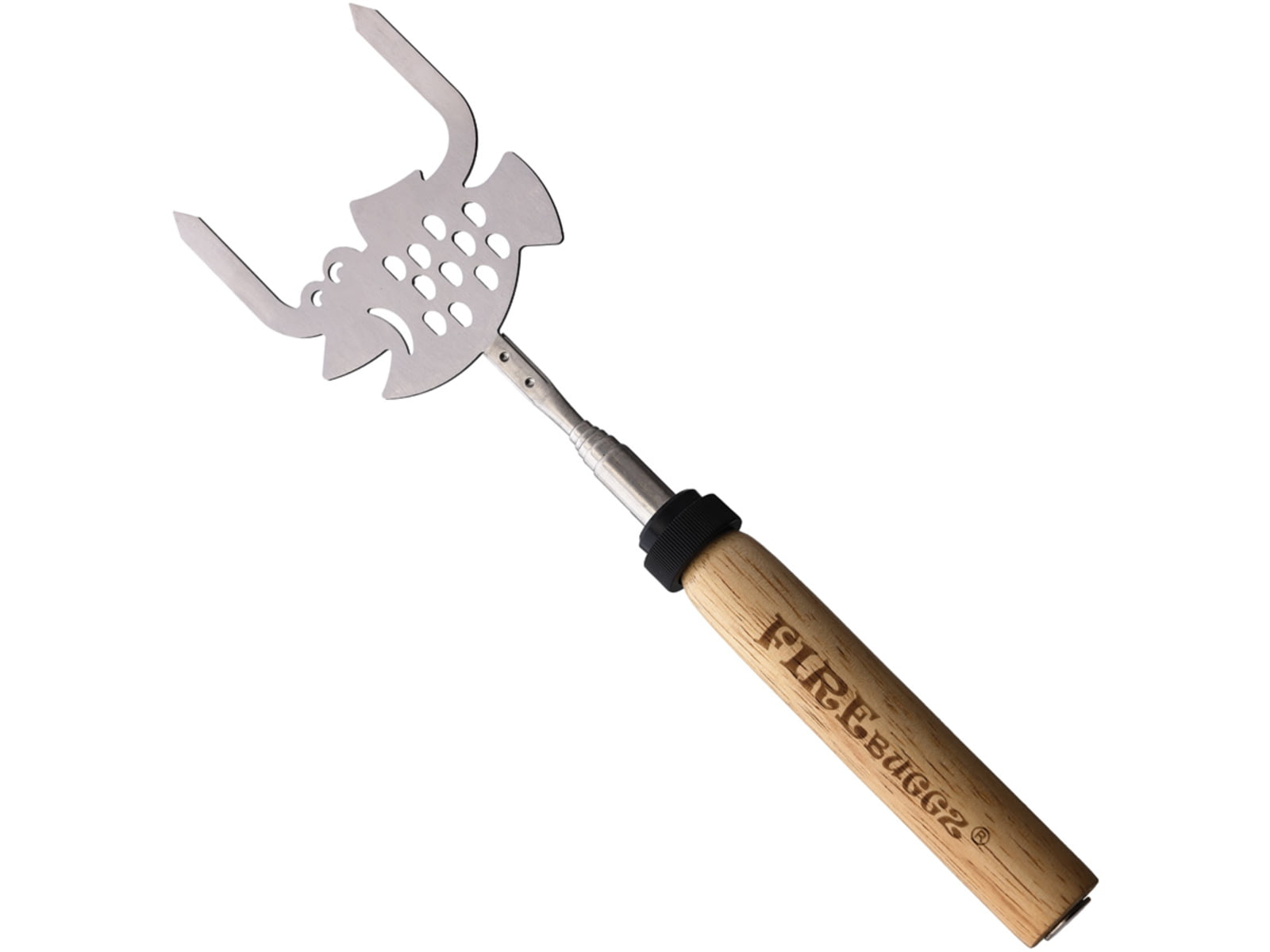 Firebuggz Reach N Roll Spinning Roaster w/ Fish-Shaped Head Wooden Handle FB03-0006F