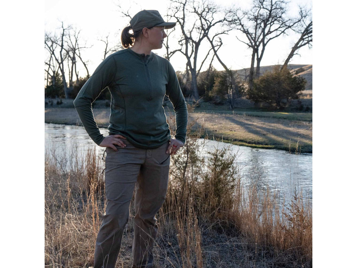 First Lite Wick Quarter Zip - Women's Conifer Medium 140007