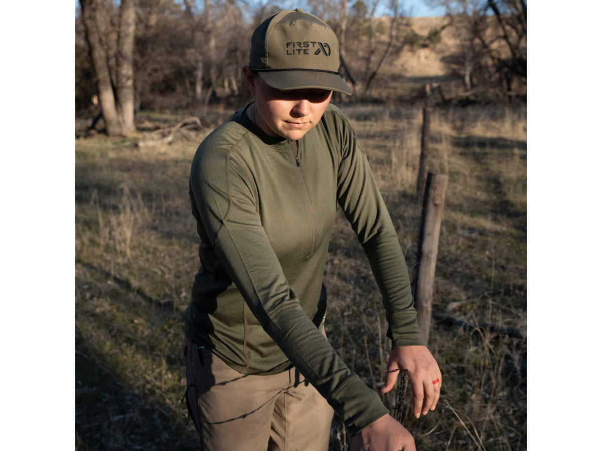 First Lite Wick Quarter Zip - Women's Conifer Medium 140007