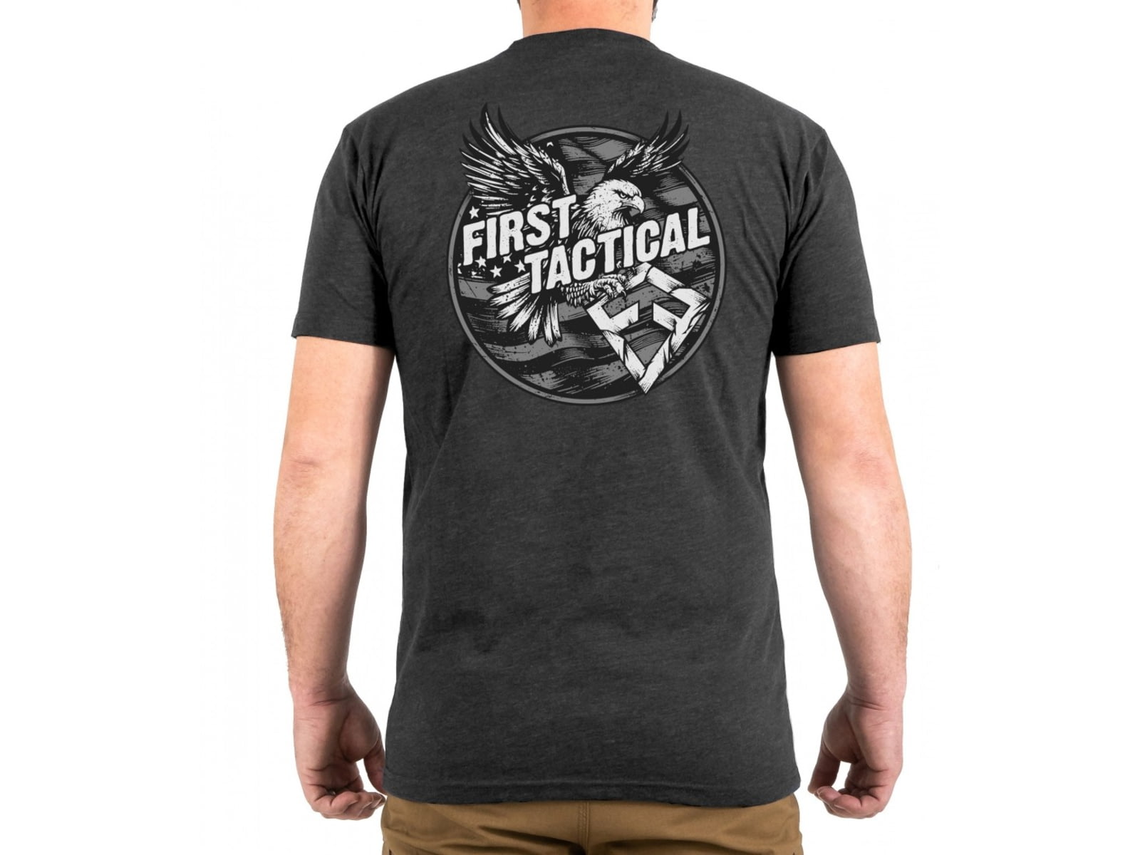 First Tactical Circle Eagle Graphic T-Shirt - Men's Charcoal Grey Medium