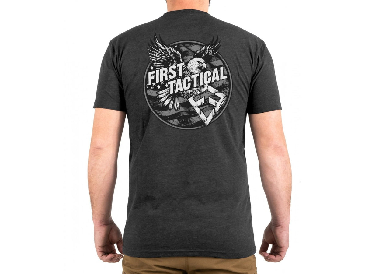 First Tactical Circle Eagle Graphic T-Shirt - Men's Charcoal Grey Medium