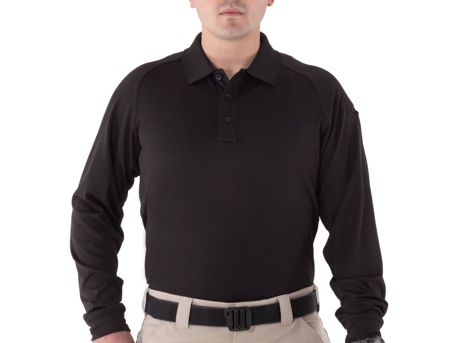 First Tactical Performance Long Sleeve Polo - Mens Black 3XL