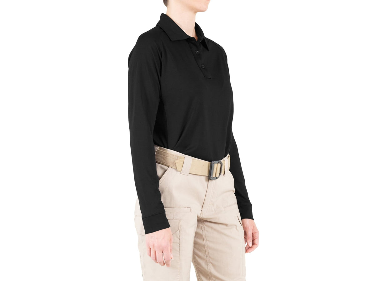 First Tactical Performance Long Sleeve Polo - Womens Black Extra Large