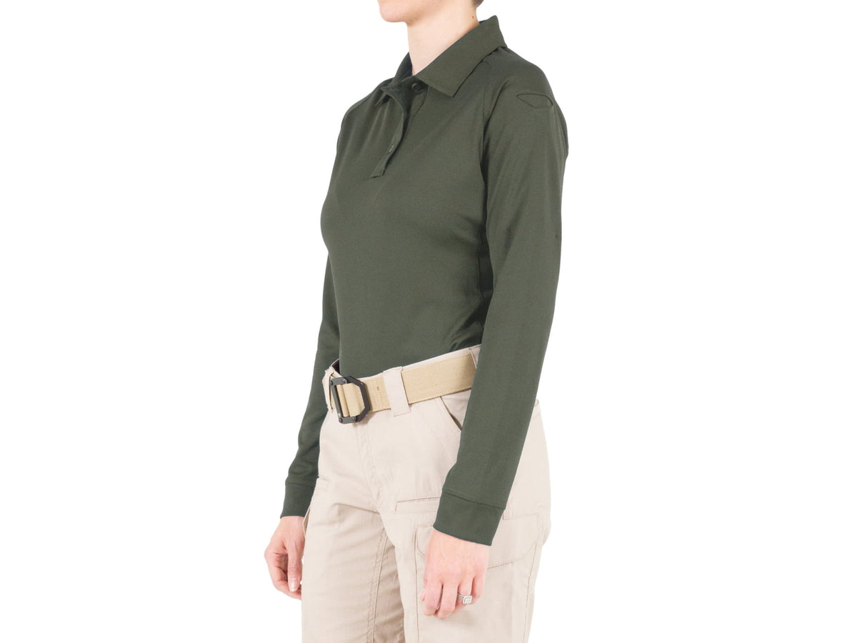 First Tactical Performance Long Sleeve Polo - Womens Black Extra Large