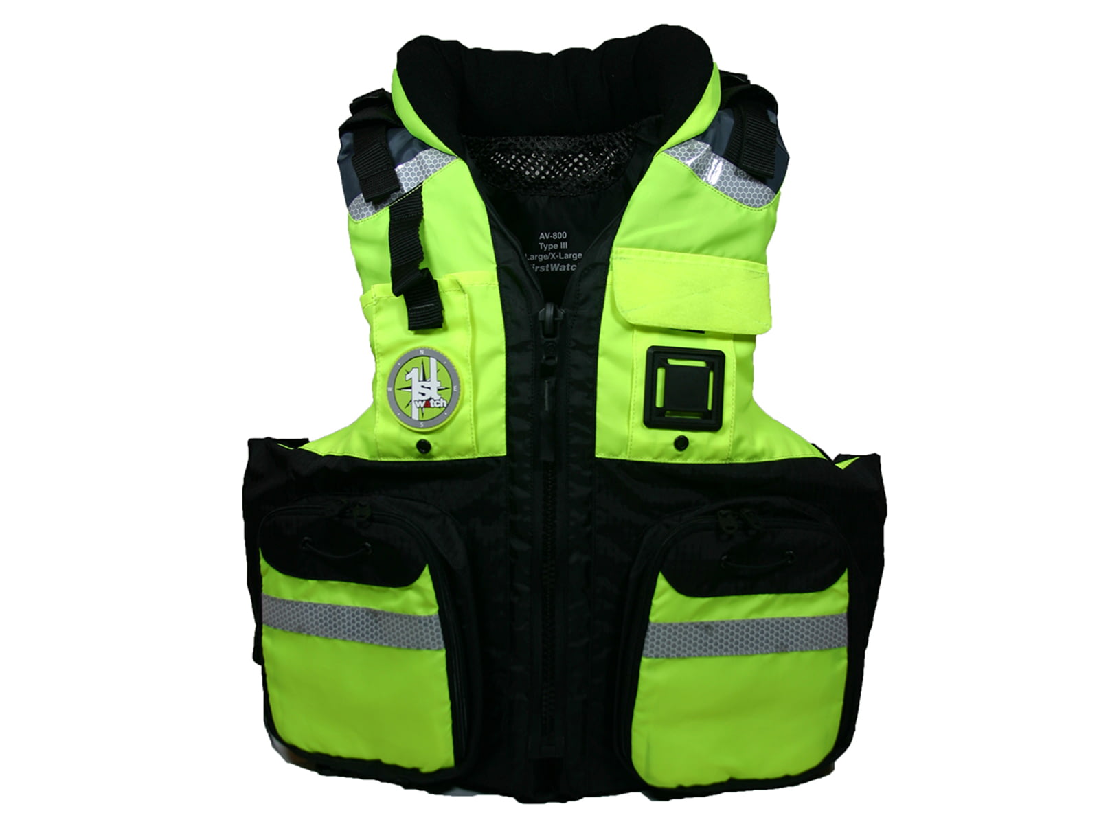 Firstwatch AV-800 Pro 4-Pocket Vest USCG Type III - Hi-Vis Yellow/Black - S/M AV-800-HV-S/M