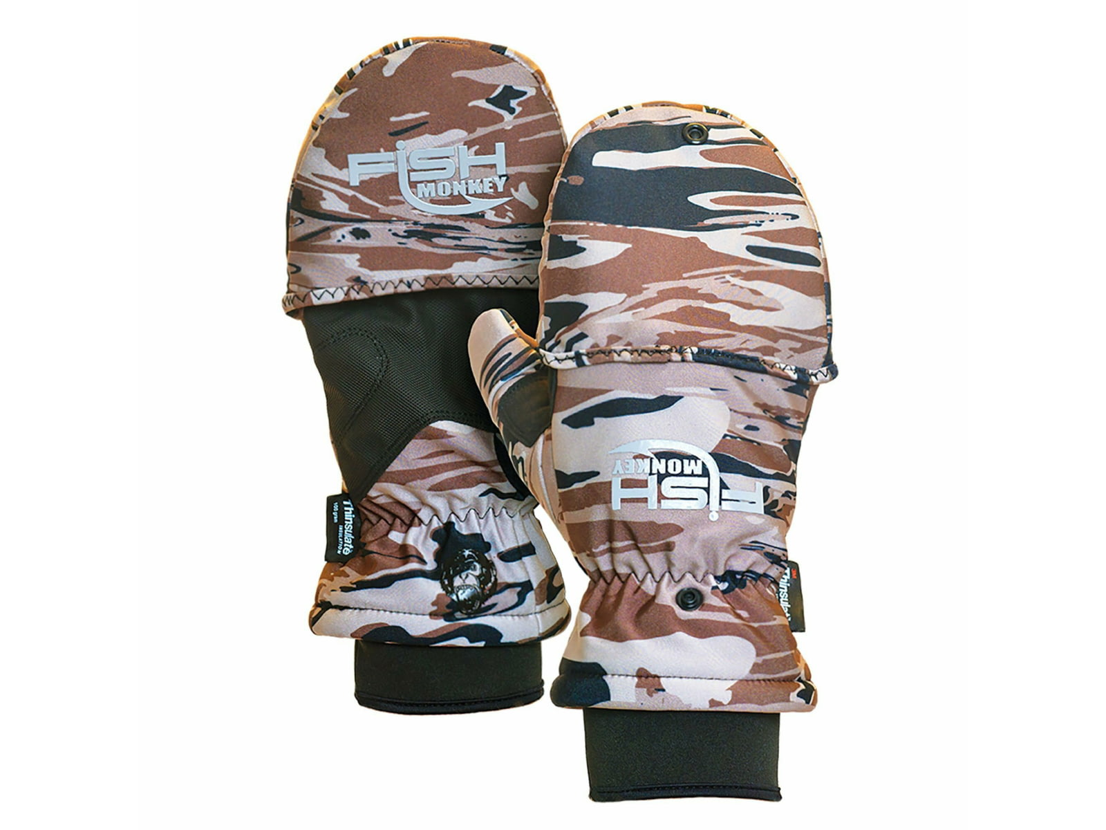 Fish Monkey Tundra Premium Insulated Mitten Glove Fall Water Camo M