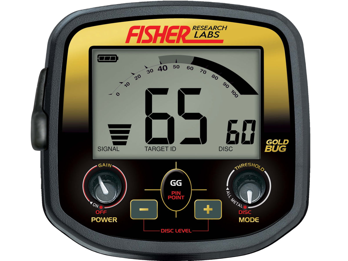 Fisher Gold Bug Metal Detector w/5in DD Search Coil Black Standard GOLDBUG