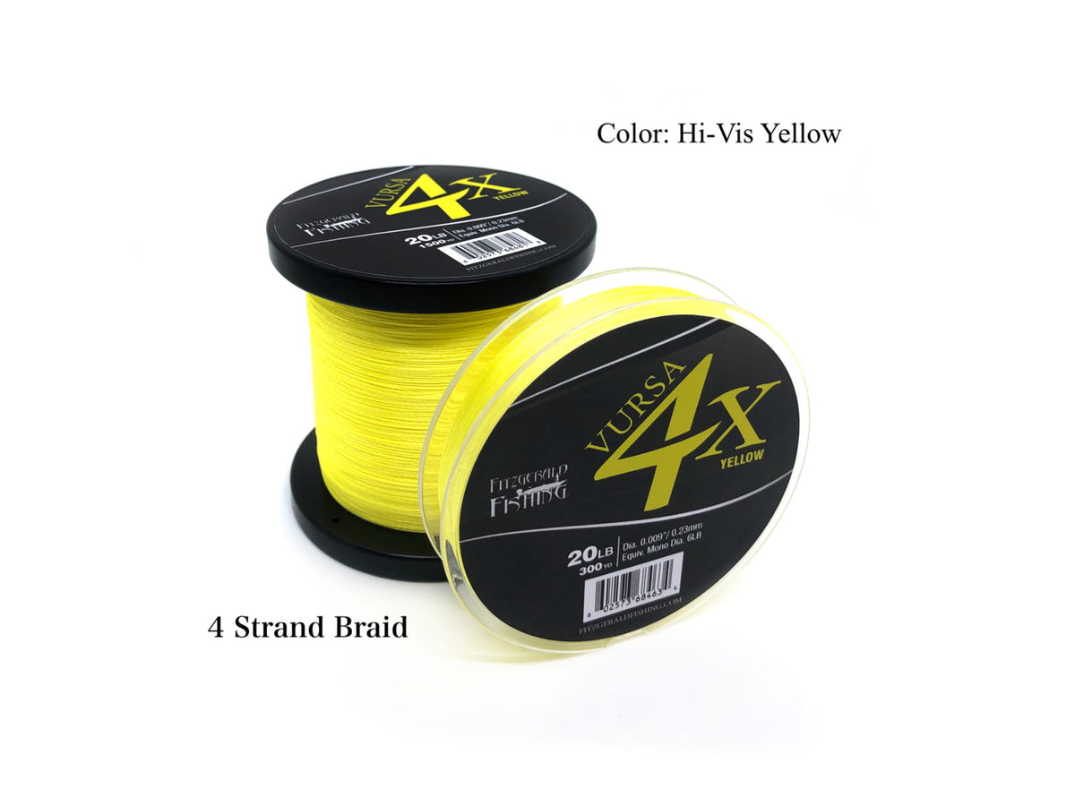 Fitzgerald Fishing Vursa Braid 4X Line 30lb Yellow 300yds