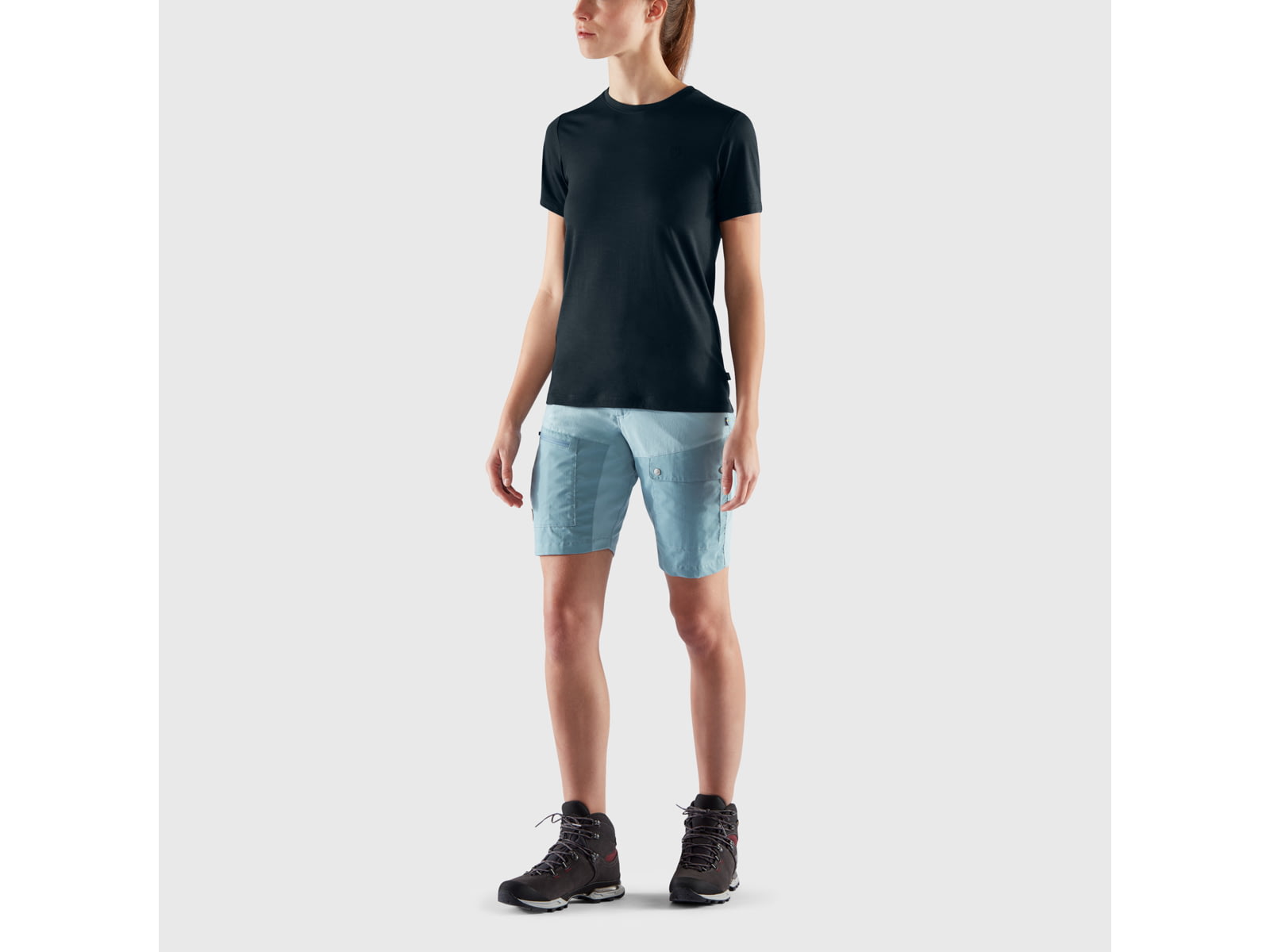 Fjallraven Abisko Wool Short Sleeve - Women's Dark Navy Extra Small