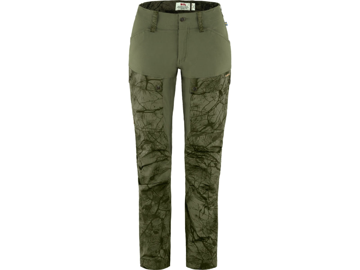 Fjallraven Keb Trousers Curved - Womens Short Inseam Green Camo/Laurel Green 36/Short